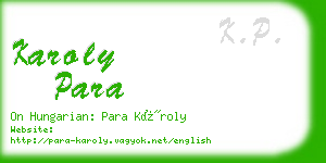 karoly para business card